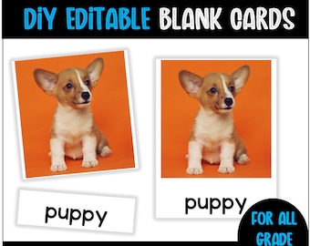 Customizable Montessori 3-Part Cards – Instant Digital Download | Early Learning Printable PDF