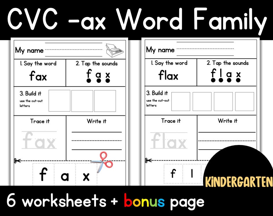 cvc-ax-word-family-worksheets-cvc-words-kindergarten-etsy-hong-kong