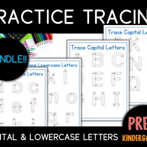 Trace Capital and Lowercase Letters Printable BUNDLE | Letters Downloadable | Practice Writing Letters | Preschool and Kindergarten