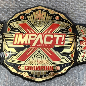 TNA Impact X Division Wrestling Championship Belt Adult Size Gold Plated