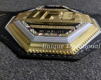 New UFC World Wrestling Championship Belt 4mm Adult Size Gold Plated