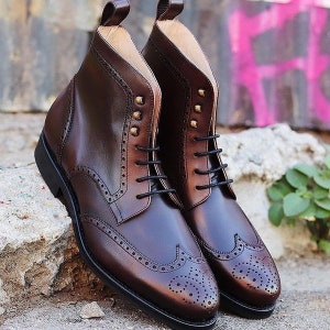 Botas De Cuero Para Hombre Zapatos Altos De Invieno Botines