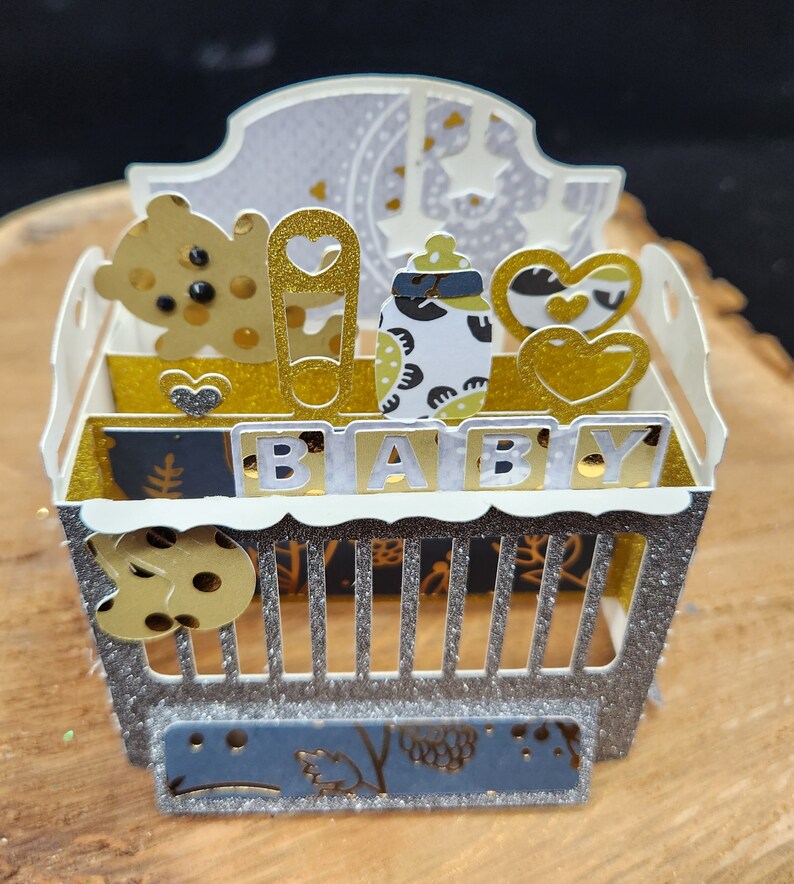 Baby Crib Pop up Box Card Etsy