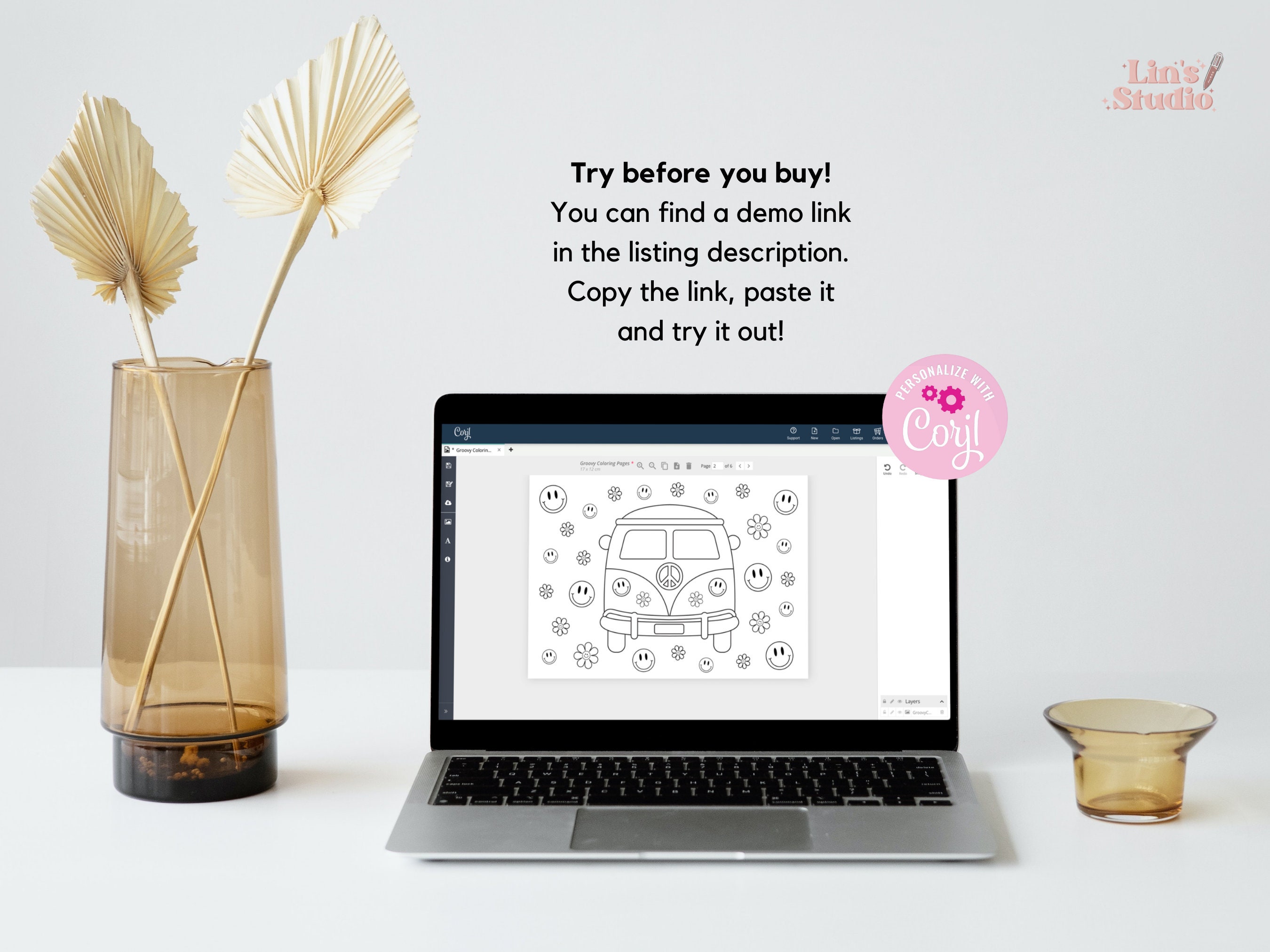 Groovy Coloring Pages, Coloring Book, Two Groovy Birthday Decor, Hippie ...