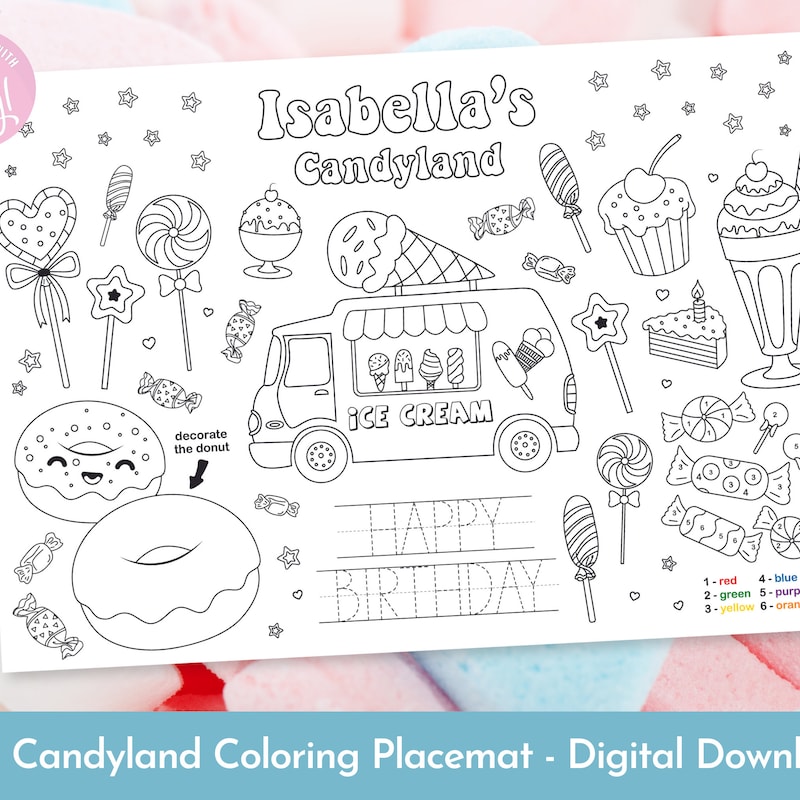 Candyland Coloring Sheets Etsy