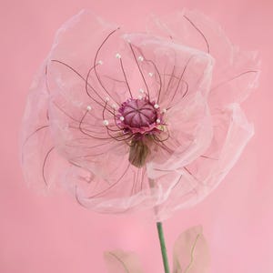 Giant Organza Poppies – Pink & Lilac Oversized Fabric Flowers (60 cm Bloom Diameter)