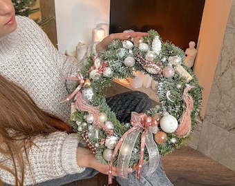 Pink Christmas Wreath