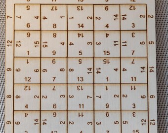 Fractal Sudoku Puzzle: Wooden Design Digital Files (SVG, PNG)