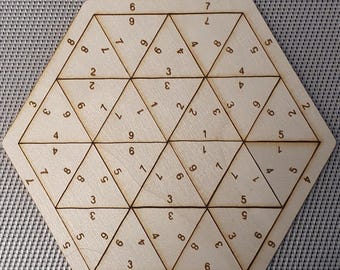 Fractal Sudoku Puzzle: Wooden Design Digital Files (SVG, PNG)