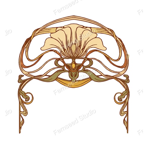 Art Nouveau Vector Covers Art Nouveau Clip Art Art Nouveau Etsy