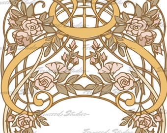 Frame of Roses - Art Nouveau Vector