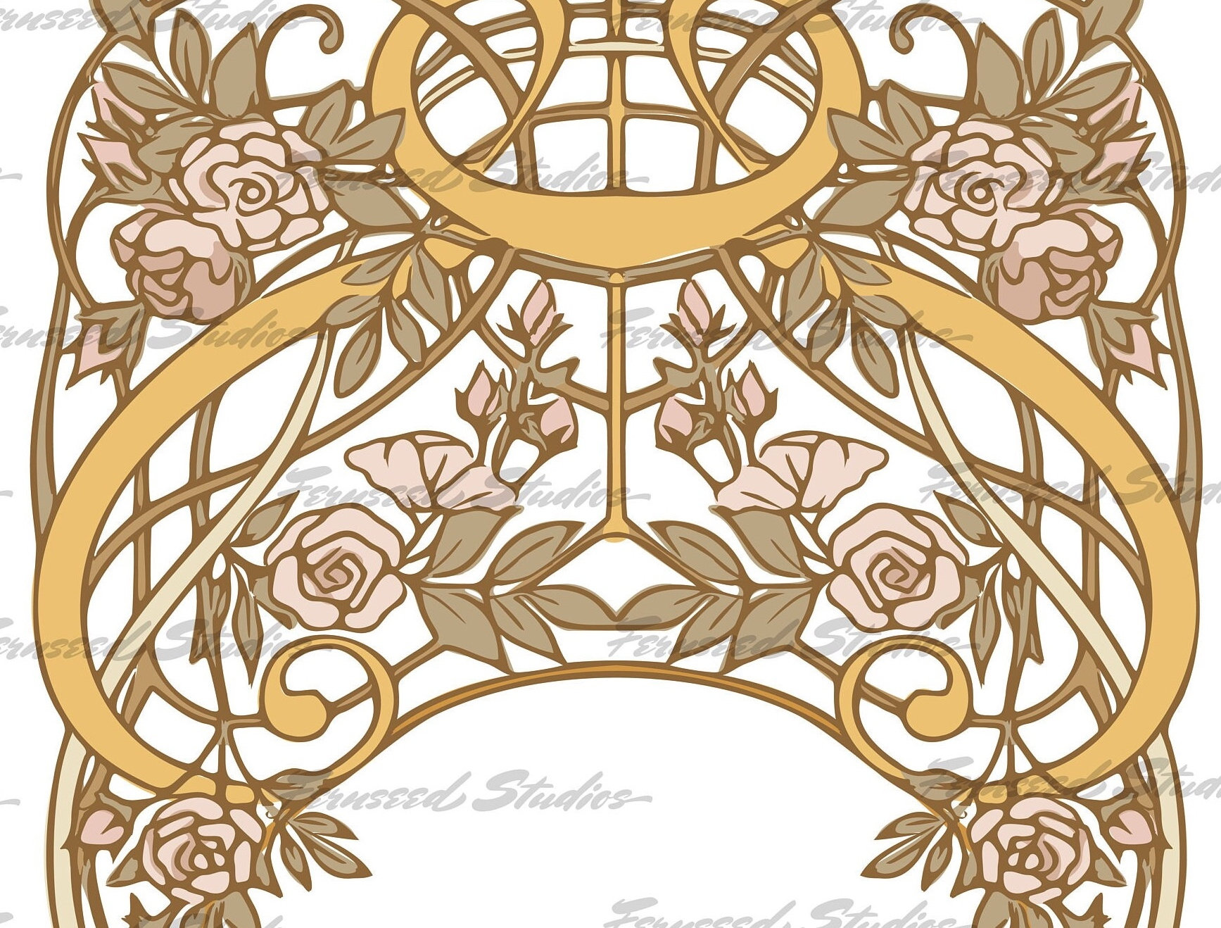 Frame of Roses - Art Nouveau Vector