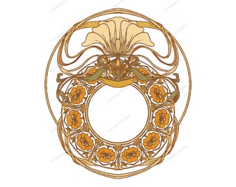 Jugendstil Vektor - Lilienkranz