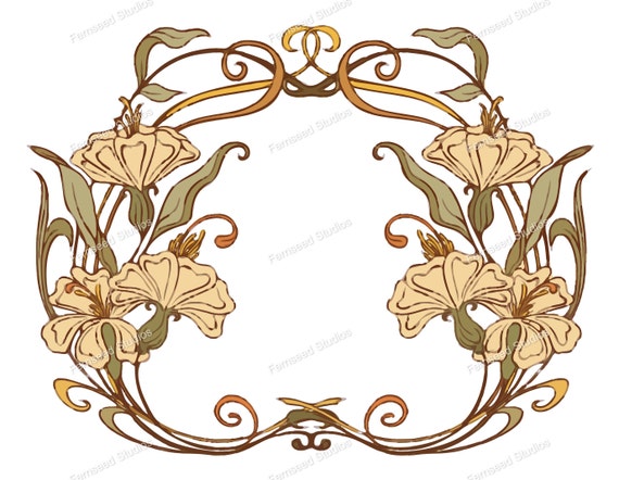 Art Nouveau Vector Carnations - Etsy