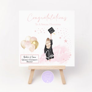 Graduation Congratulations Card For Daughter with Degree and University or College