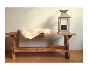 Unique pieces made of wood and canvas in boho style | Decorative bench | Art from lumber |