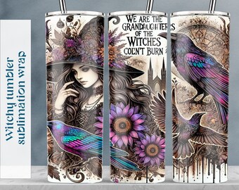 Witchy Tumbler Wrap | Gothic Skeleton Tarot Card Design (Digital Download)