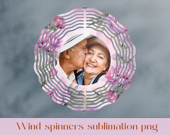 Family foto wind spinner sublimation | Custom foto wind spinner design | Floral wind spinner png