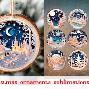 3d Quilling Ornament sublimation Paper cut Christmas gift tag bundle