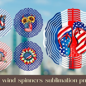 USA wind spinner sublimation Patriotic design bundle