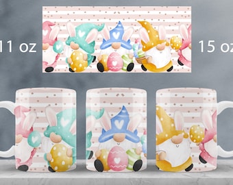 Easter mug wrap design Easter bunny mug sublimation png