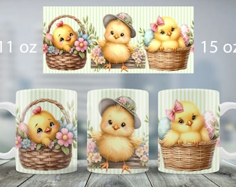 Easter mug wrap design Easter bunny mug sublimation png