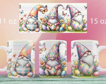 Easter mug wrap design Easter bunny mug sublimation png
