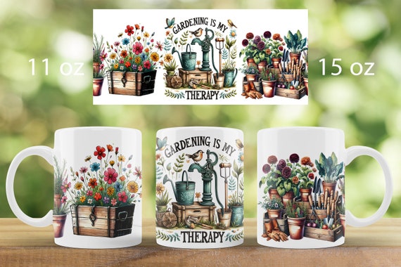 Spring mug wrap design Garten boots mug sublimation png