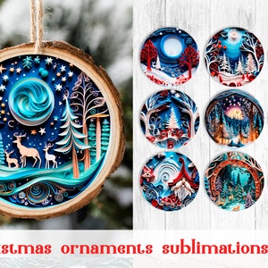 3d Quilling Ornament sublimation Paper cut Christmas gift tag bundle