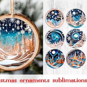 3d Quilling Ornament sublimation Paper cut Christmas gift tag bundle