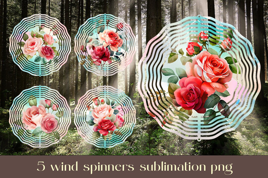 Floral Wind Spinner Sublimation Red Rose Wind Spinner Design - Etsy