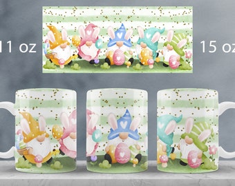 Easter mug wrap design Easter bunny mug sublimation png