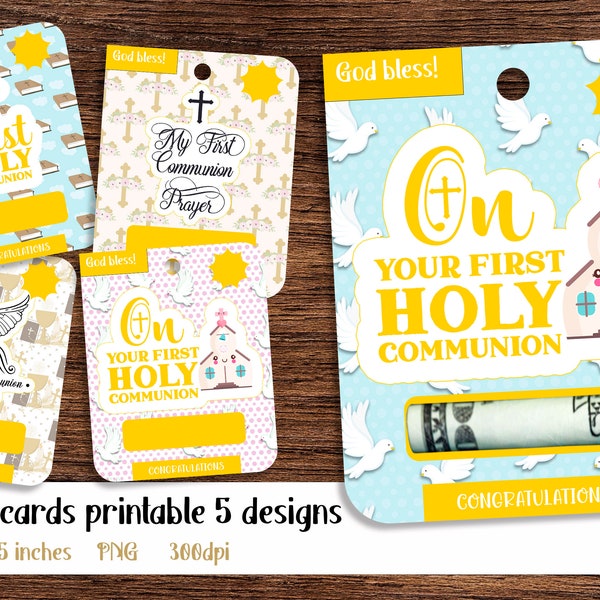 First communion money holder PNG Printable gift card for kid