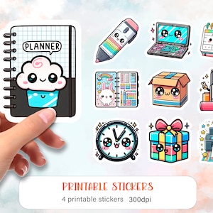 Kawaii stickers for kids | Planner printable sticker png