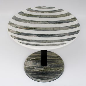 Coffee table made of granite, handmade furniture. No paint, crafted by joining stone