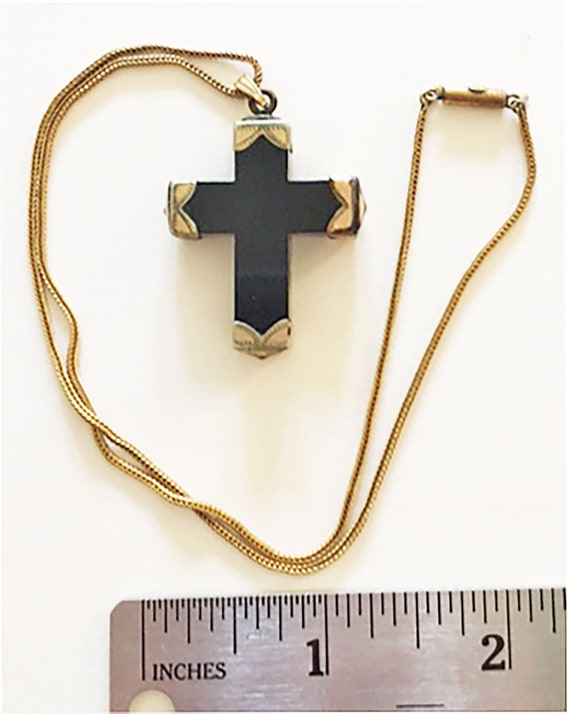 Goth Black Cross Necklace