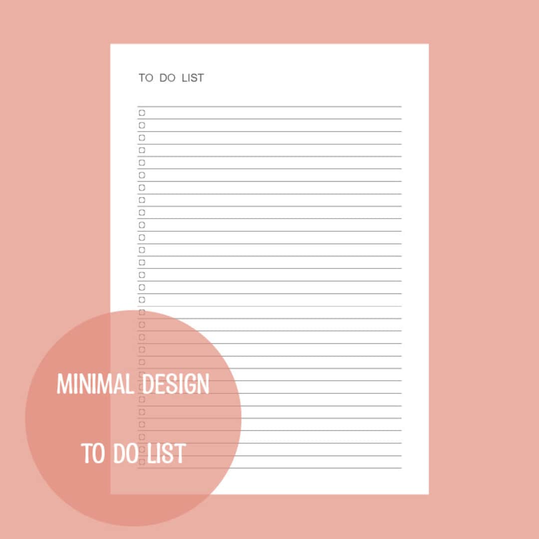 Minimal to Do List, Simple Tasks List Template, Productivity Planner ...