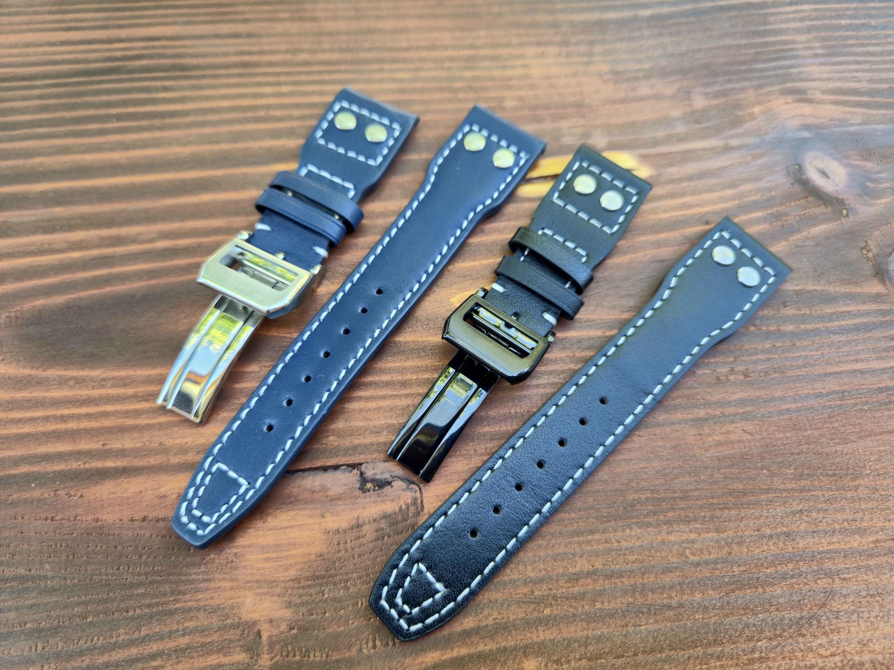 DAVNO Uhrenarmband Echt Leder Für IWC Big Pilot - 21mm 22mm Faltschnalle