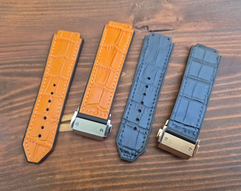 Pasek do zegarka Hublot Big Bang/Classic Fusion Series - 25 x 17 mm/25 x 19 mm Skóra z gumą