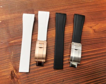 Curved FKM Rubber Band for 41mm Tudor Black Bay BB41 Panda - 21mm