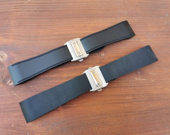 Miękki gumowy pasek do zegarka Cartier Santos 100 - 23/25 mm