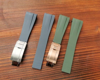 Curved FKM Rubber Band for Tudor Black Bay BB58/BB41/BB54 - 20/21/22mm