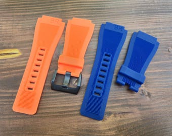 Soft Rubber Strap for Bell & Ross BR01/BR03 Diver Watch - 33x24mm