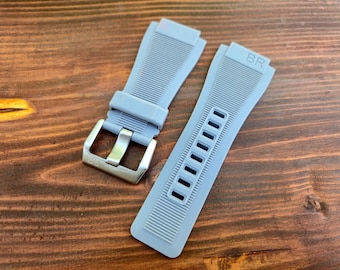 Bell & Ross BR01/BR03 ダイバーウォッチ用ラバーバンド - 33 x 24 mm