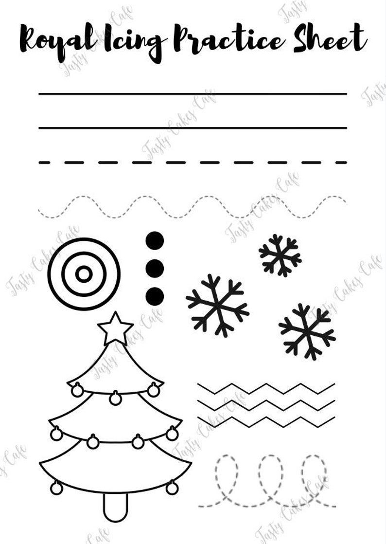 Royal Icing Practice Sheet Template Christmas Holiday - Etsy