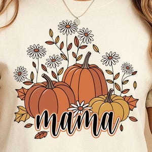 Floral Pumpkin Mama PNG : Sublimation automne rétro BCBG (téléchargement numérique)