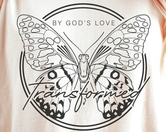 Transformed Butterfly SVG And PNG, God Svg Design, Faith Svg, Religious Svg, Christian Svg