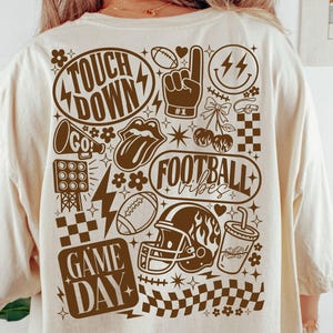 Vintage Football PNG: Game Day Sublimation Design (Digital Download)