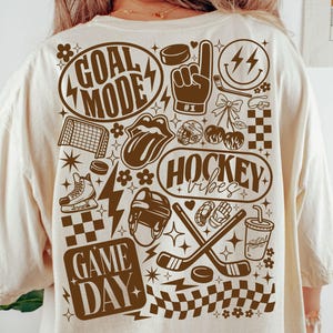 Vintage Hockey PNG, Hockey Png, Hockey Season Sublimation Design, Trendy Hockey Mom Png, Game Day Png, Retro Checkered Hockey Vibes Png