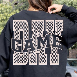 Damier rétro Game Day png, sublimation Game Day, saison de jeu png, sport de jour de match png, sport scolaire png